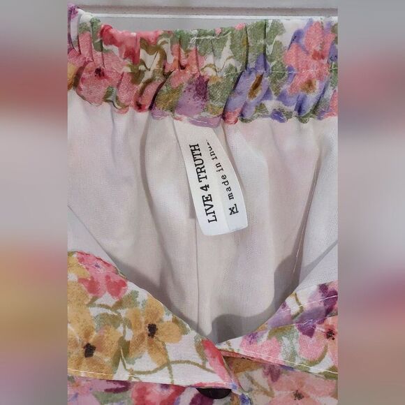 Live 4 Truth Women's XL Floral Skirt Chiffon Hi Low Lined Fairy - Picture 4 of 7